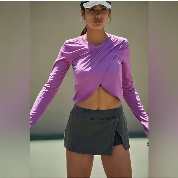 Free People Movement On Point Reversible Layer Purple Long Sleeve Top - S & M - Picture 6 of 6